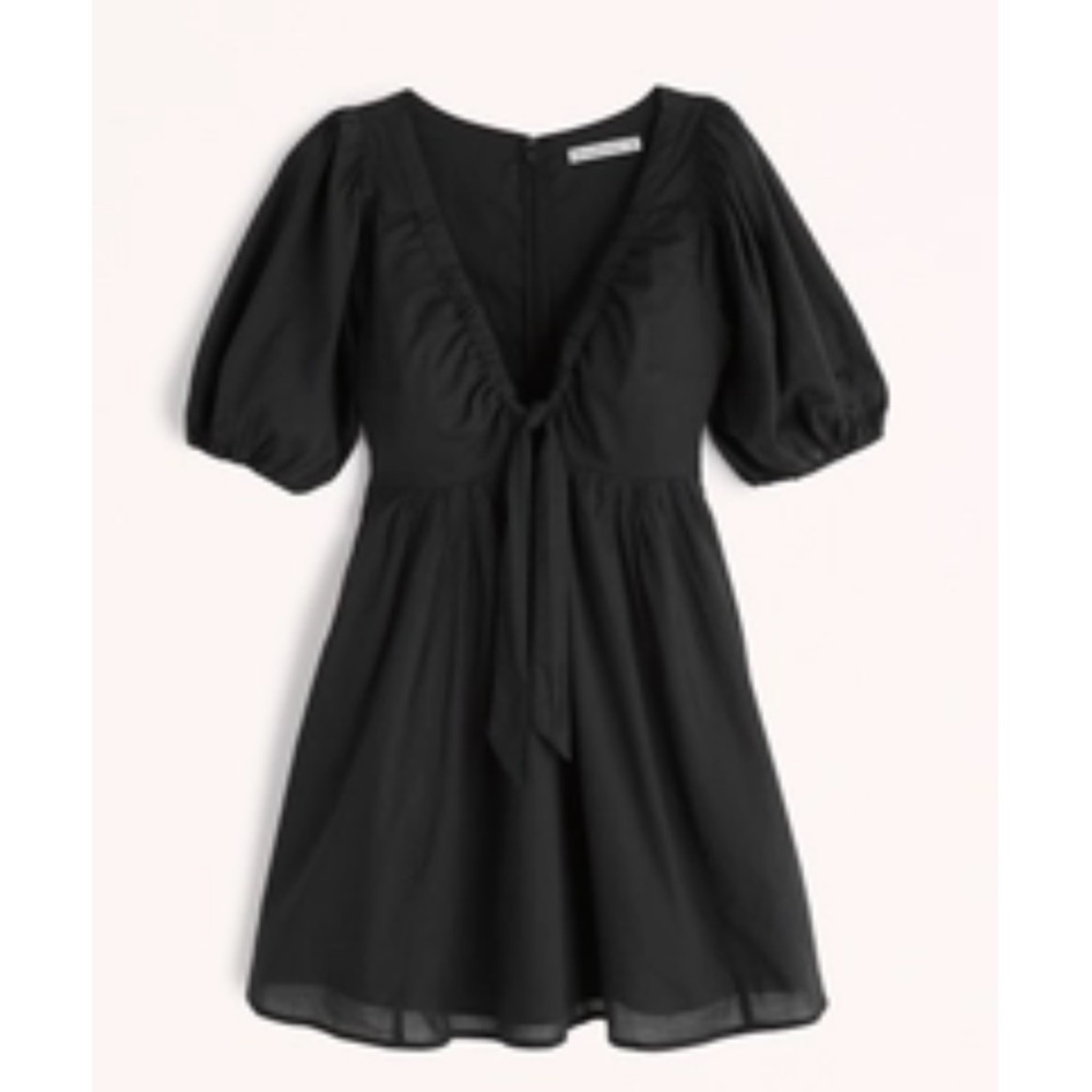 Abercrombie Cinch-Front Cotton Texture Mini Dress